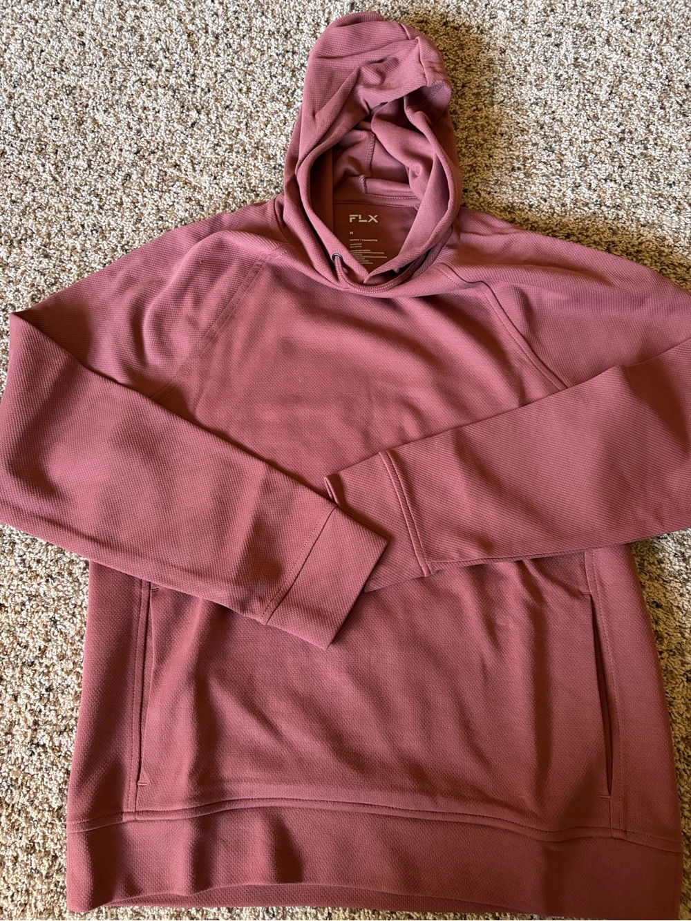 FLX Men's Hooded Pullover Sweatshirt in Dusty Rose
